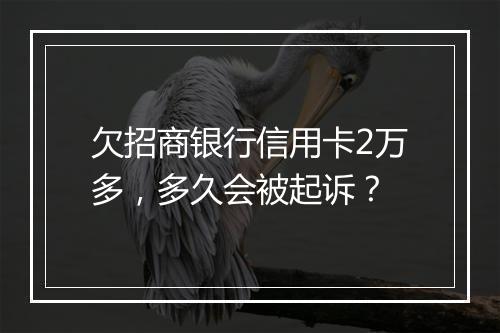 欠招商银行信用卡2万多，多久会被起诉？