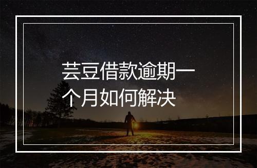 芸豆借款逾期一个月如何解决