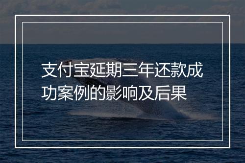 支付宝延期三年还款成功案例的影响及后果