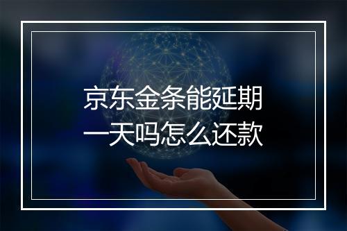 京东金条能延期一天吗怎么还款