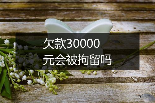 欠款30000元会被拘留吗