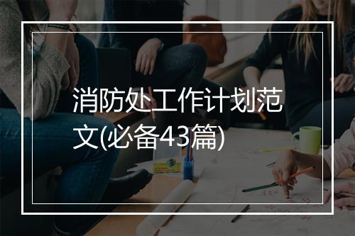 消防处工作计划范文(必备43篇)