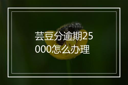 芸豆分逾期25000怎么办理