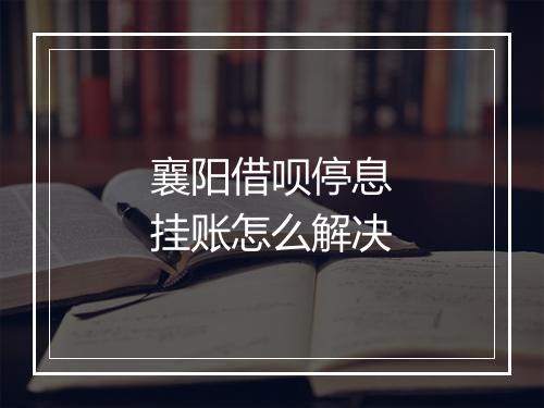 襄阳借呗停息挂账怎么解决