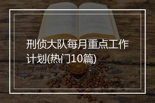 刑侦大队每月重点工作计划(热门10篇)