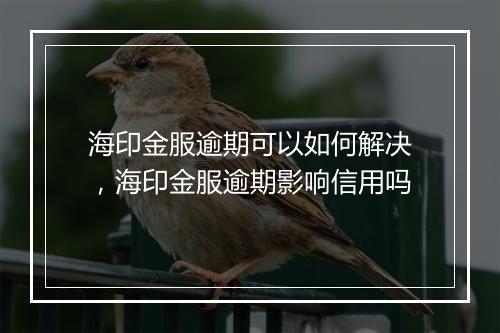 海印金服逾期可以如何解决，海印金服逾期影响信用吗