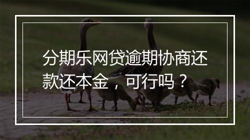 分期乐网贷逾期协商还款还本金，可行吗？