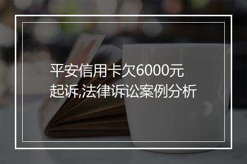 平安信用卡欠6000元起诉,法律诉讼案例分析