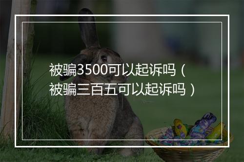 被骗3500可以起诉吗（被骗三百五可以起诉吗）