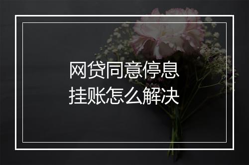 网贷同意停息挂账怎么解决