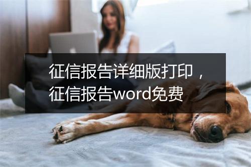 征信报告详细版打印，征信报告word免费