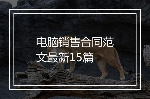 电脑销售合同范文最新15篇