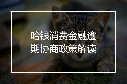 哈银消费金融逾期协商政策解读