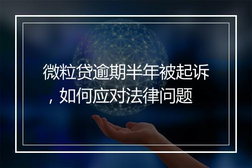 微粒贷逾期半年被起诉，如何应对法律问题