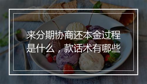 来分期协商还本金过程是什么，款话术有哪些