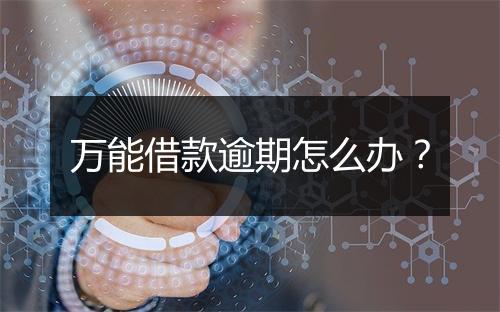 万能借款逾期怎么办？