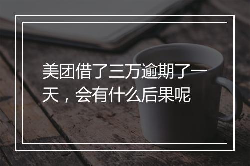 美团借了三万逾期了一天，会有什么后果呢