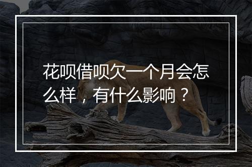 花呗借呗欠一个月会怎么样，有什么影响？
