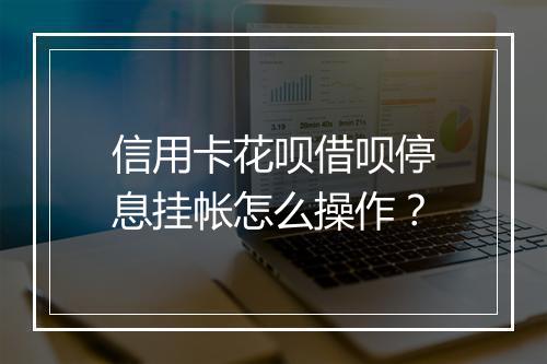 信用卡花呗借呗停息挂帐怎么操作？