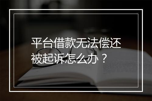平台借款无法偿还被起诉怎么办？