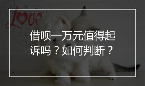 借呗一万元值得起诉吗？如何判断？