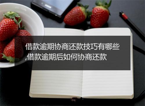 借款逾期协商还款技巧有哪些,借款逾期后如何协商还款