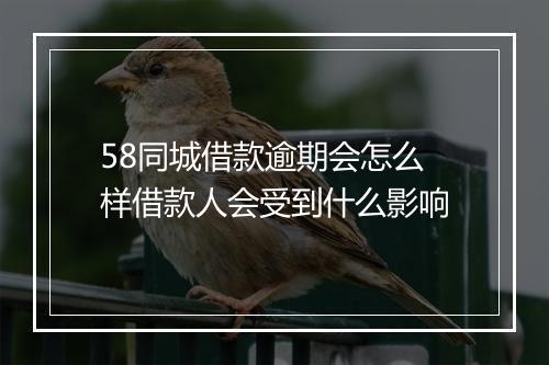 58同城借款逾期会怎么样借款人会受到什么影响