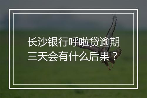 长沙银行呼啦贷逾期三天会有什么后果？