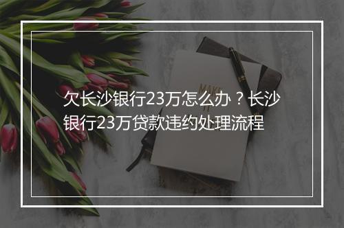 欠长沙银行23万怎么办？长沙银行23万贷款违约处理流程