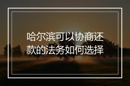 哈尔滨可以协商还款的法务如何选择
