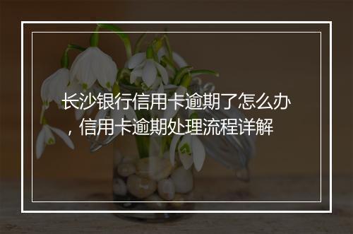 长沙银行信用卡逾期了怎么办，信用卡逾期处理流程详解