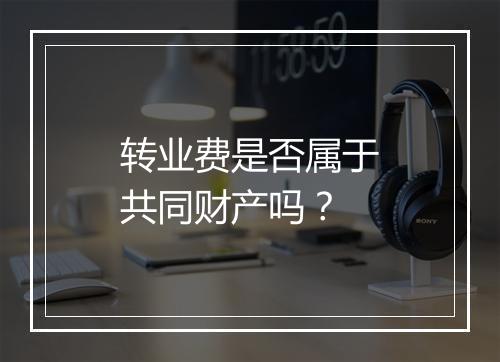 转业费是否属于共同财产吗？