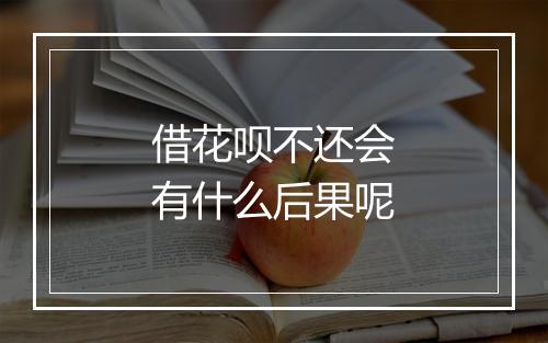 借花呗不还会有什么后果呢