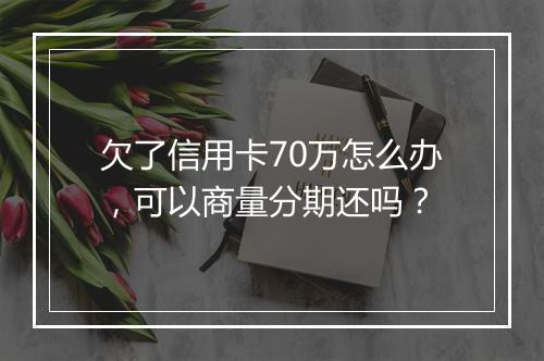 欠了信用卡70万怎么办，可以商量分期还吗？