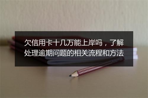 欠信用卡十几万能上岸吗，了解处理逾期问题的相关流程和方法