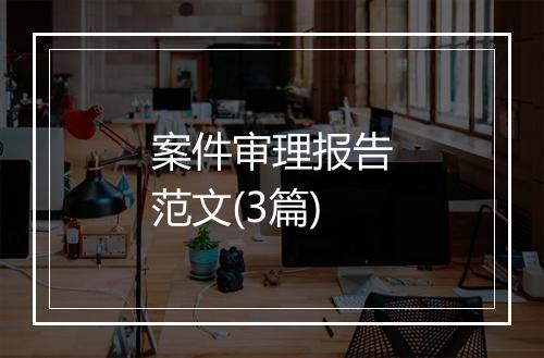 案件审理报告范文(3篇)