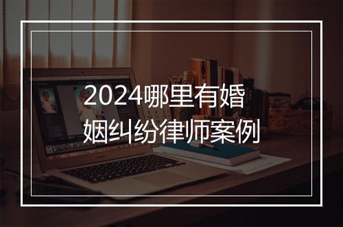2024哪里有婚姻纠纷律师案例