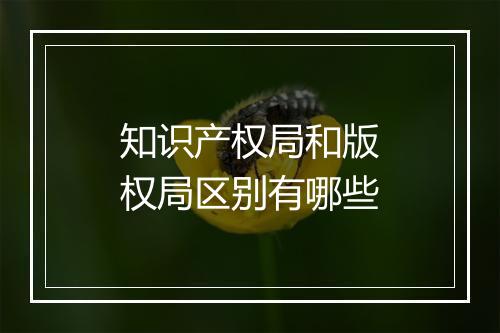 知识产权局和版权局区别有哪些