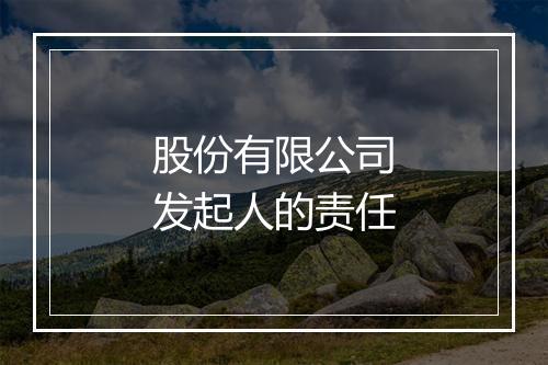 股份有限公司发起人的责任