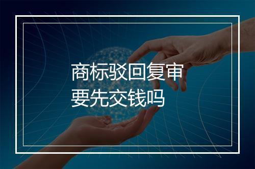 商标驳回复审要先交钱吗