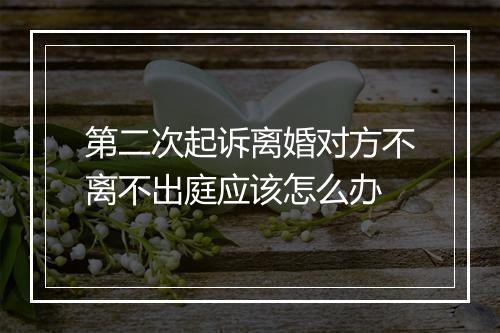 第二次起诉离婚对方不离不出庭应该怎么办