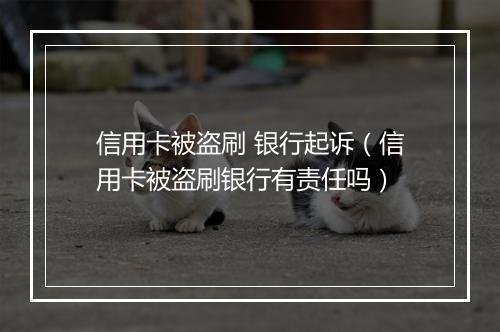 信用卡被盗刷 银行起诉（信用卡被盗刷银行有责任吗）