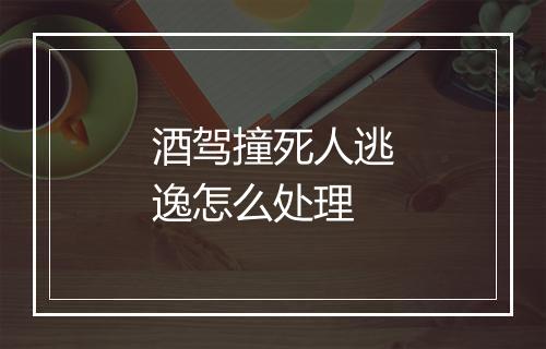 酒驾撞死人逃逸怎么处理