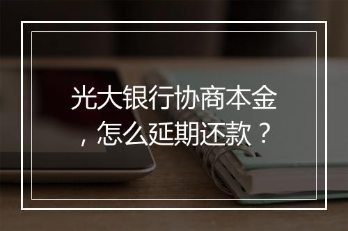 光大银行协商本金，怎么延期还款？