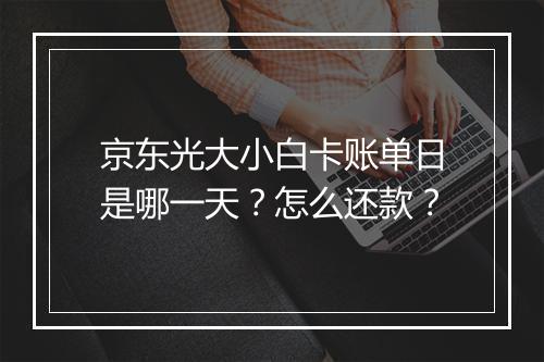 京东光大小白卡账单日是哪一天？怎么还款？
