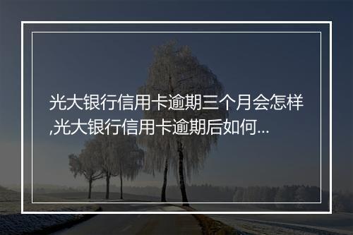 光大银行信用卡逾期三个月会怎样,光大银行信用卡逾期后如何处理
