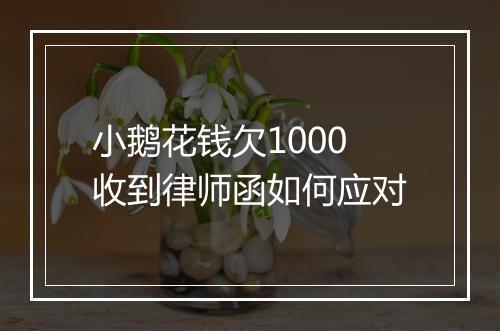 小鹅花钱欠1000收到律师函如何应对