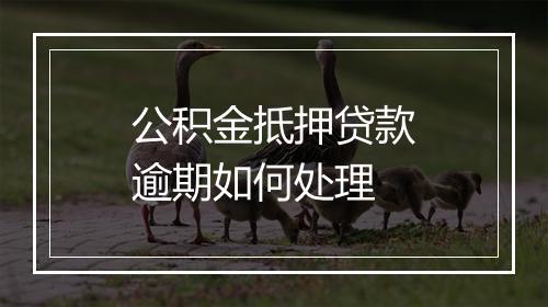 公积金抵押贷款逾期如何处理