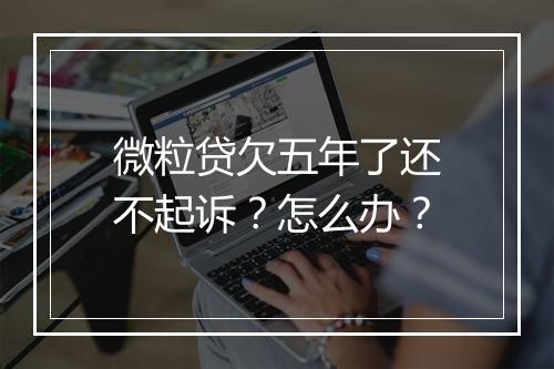 微粒贷欠五年了还不起诉？怎么办？