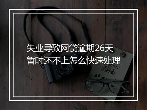 失业导致网贷逾期26天暂时还不上怎么快速处理